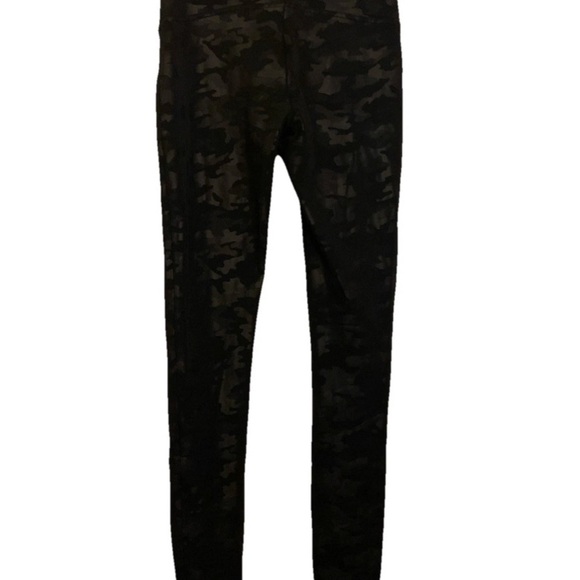 Spanx Black & Gray Faux Leather Metallic Camo Ankle Leggings - Picture 2 of 9